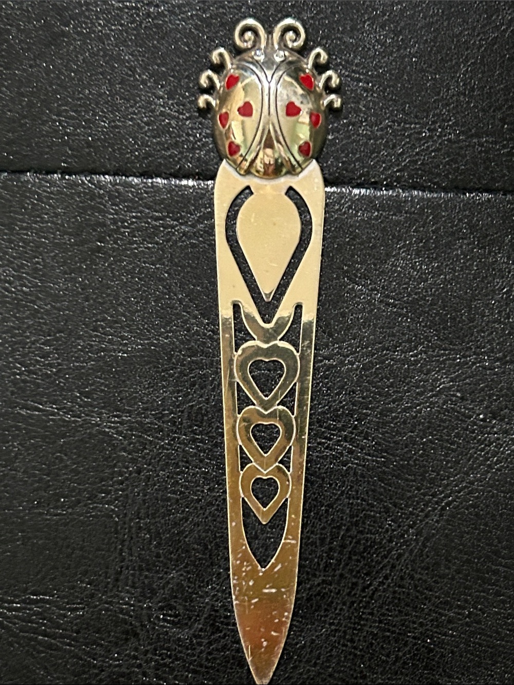 Brighton Silver-Tone Heart & Red Ladybug Bookmark